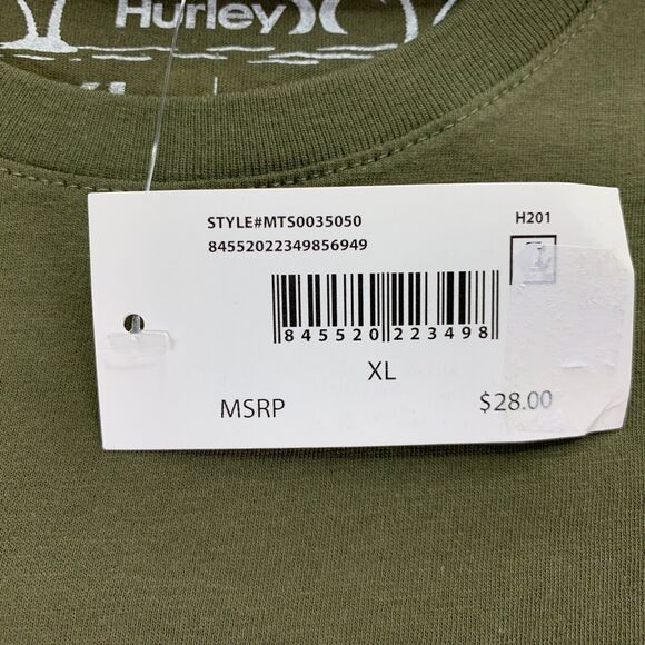 Hurley Mens Everyday Four Corners Floral Short Sleeve T-Shirt Olive Green XL - Picture 3 of 4